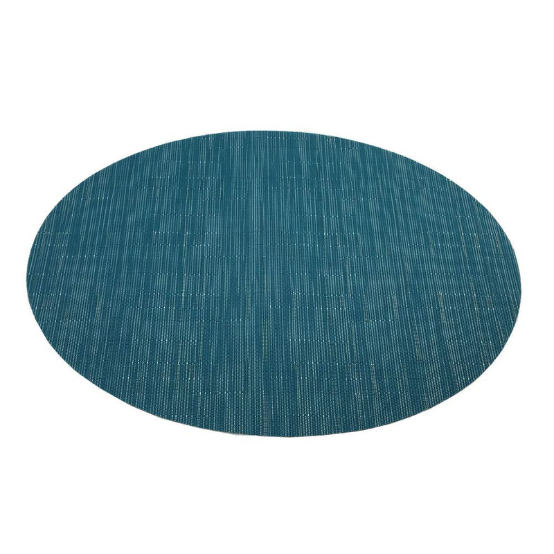 [Australia - AusPower] - Red-A Placemats, Imitation Bamboo Oval Woven Vinyl Heat Resistant Placemats Washable Table Mats for Kitchen Table Set of 6,Blue Blue 