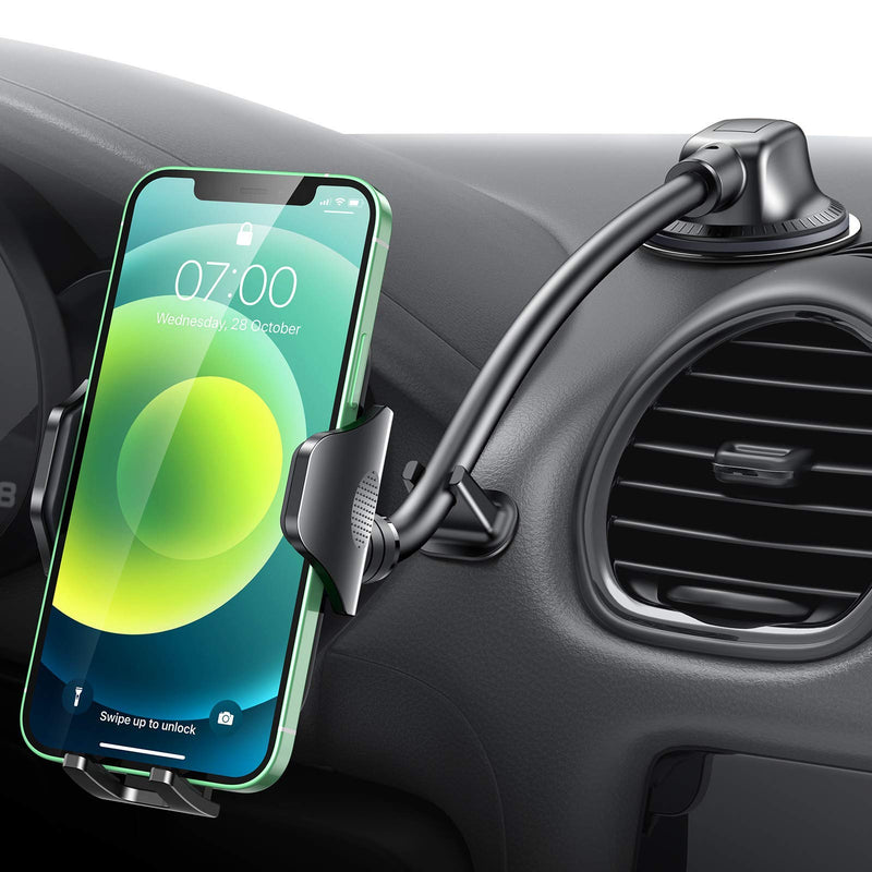 [Australia - AusPower] - 【Newest Shockproof】VANMASS Windshield Phone Mount【360° Widest View】Universal Suction Cup Cell Phone Holder for Dashboard Window Dash, Handsfree 9in Flexible Gooseneck Compatible for iPhone 13 & Truck 