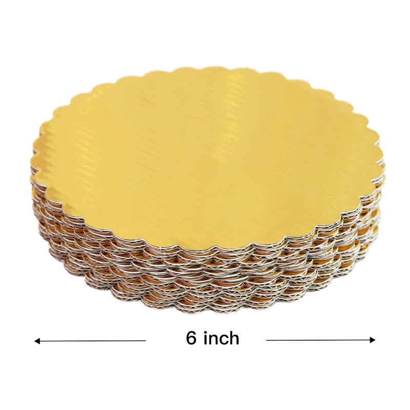 [Australia - AusPower] - [30pcs]6" Gold Cakeboard Round,Disposable Cake Circle Base Boards Cake Plate Round Coated Circle Cakeboard Base 6inch,Pack of 30 (Gold, 30) 