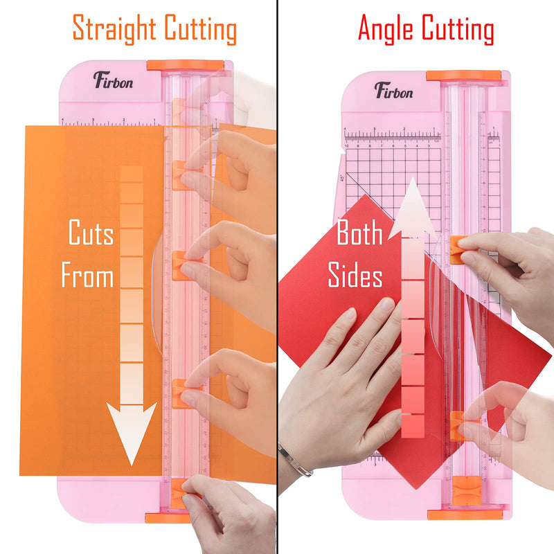 [Australia - AusPower] - Firbon A4 Paper Cutter 12 Inch Titanium Straight Paper Trimmer with Side Ruler for Scrapbooking Craft, Paper, Coupon, Label, Cardstock(Pink) Pink 