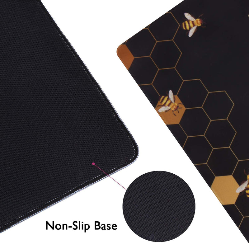 [Australia - AusPower] - iCasso Extended Gaming Mouse Pad (35.4x15.7 in), Large Non-Slip Rubber Base Mousepad with Stitched Edges, Waterproof Keyboard Mouse Mat Desk Pad for Work, Game, Office, Home - Honeycomb 