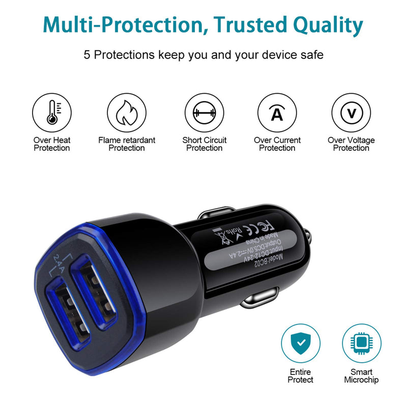 [Australia - AusPower] - Car Charger Android for Samsung Galaxy J7 Crown/Prime/Pro/Sky Pro/Refine/Neo/Luna/Eclipse,J7 V 2nd/Perx/Star,J6 Plus J5 J4 J3 S7 Edge S6 S5 S4 S3 Note 4/5,6ft Phone Cord Fast Charging Micro USB Cable 