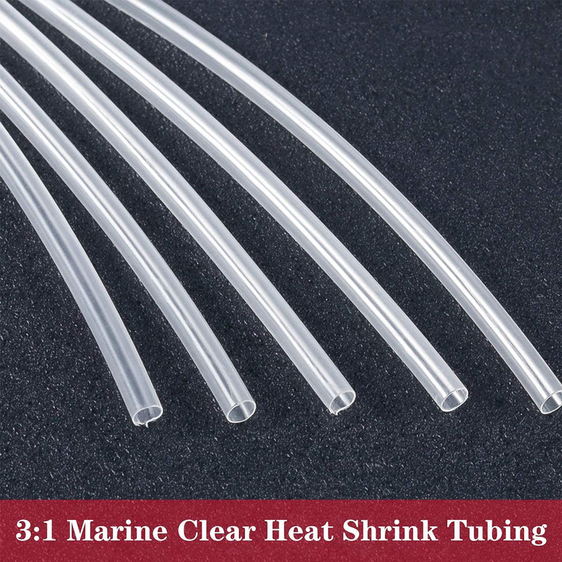 [Australia - AusPower] - Diameter 1 Inch Dual Wall Clear Heat Shrink Tubing 3:1, 4Ft Long Electrical Shrink Tube for Wires,Marine Grade Shrink Tube with Adhesive Lined Waterproof 