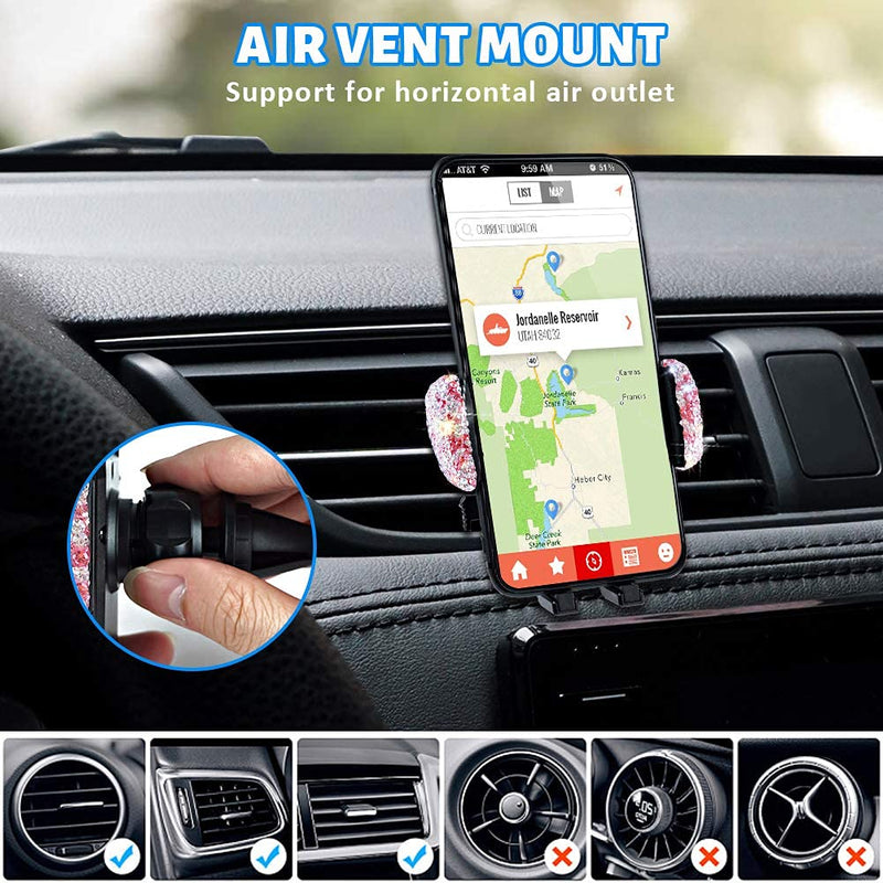 [Australia - AusPower] - eing Car Phone Mount Holder Dashboard Air Vent Windshield ,Compatible with iPhone 12/11/11 Pro/8 Plus/8/SE/X/XR/XS/7 Plus Samsung S20/S10/S9/S8,Moto,Huawei,Nokia,LG,Smartphones, Pink B-Pink 