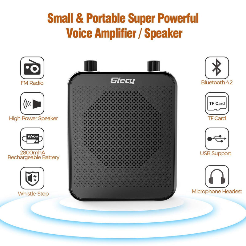 [Australia - AusPower] - Giecy Portable 30W Voice Amplifiers 2800mAh Large Capacity Rechargeable Battery Bluetooth PA Sytem for Classroom, Meetings and Outdoors voice amplifier 1 