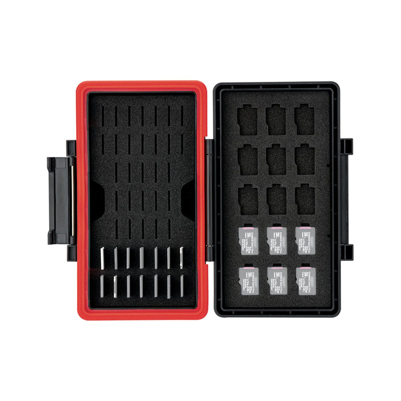 [Australia - AusPower] - Kiorafoto 58 Slots TF Micro SD Memory Card Case Holder Water-Resistant Anti-Shock Storage Organizer with Labels & Notepaper for 58 TF MSD Microsd Microsdhc Microsdxc Memory Cards *2022 Vertical Style for 58 Micro SD 