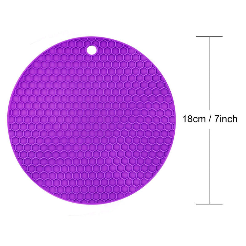 [Australia - AusPower] - Boao 6 Pieces Silicone Trivets Mat, Hot Pad Mat, Round Pot Holder, Spoon Rests and Jar Gripper Pads, 7 x 7 Inches 