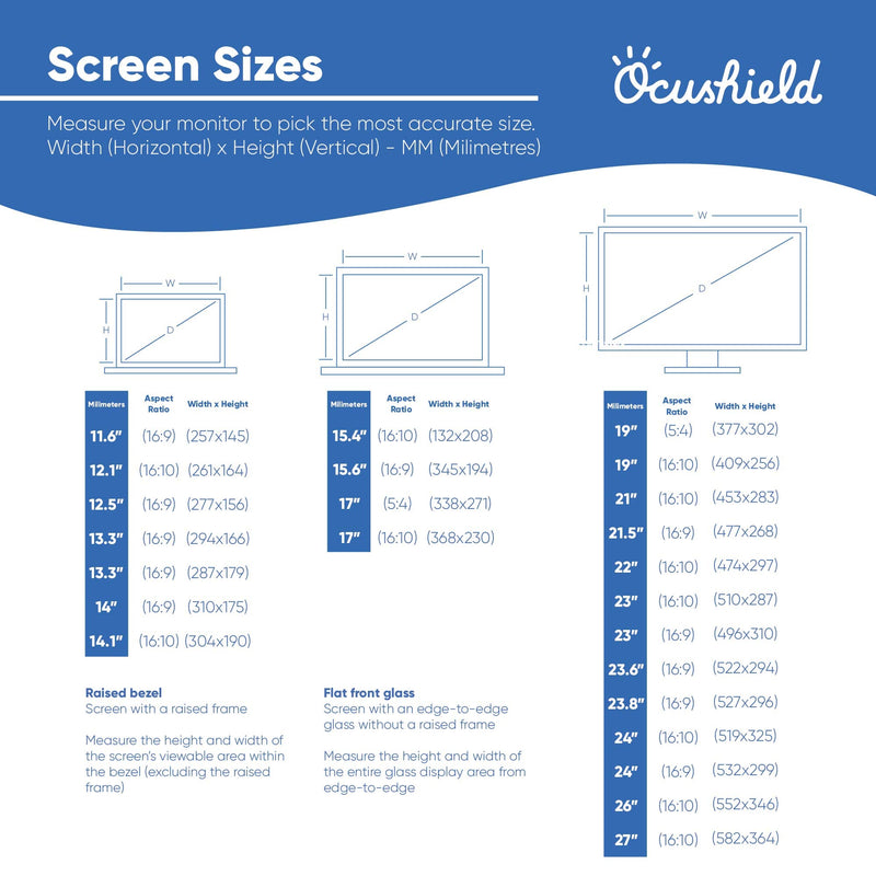 [Australia - AusPower] - Ocushield 17” (5:4) Premium Anti Blue Light Screen Protector with Privacy Filter for Laptops and Computer Monitors - Anti-Glare - Easy Install - Anti-Fatigue (338 x 271 mm) 17" (5:4) (338 x 271mm) 