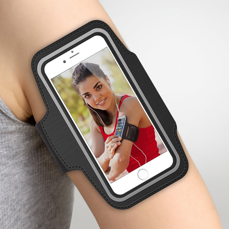 [Australia - AusPower] - MMOBIEL Sportband Compatible with iPhone 12 Pro/ 12 Pro Max/ 11 Pro/ 11 Pro Max/ XR/ XS Max - 6.8 inch (Black) Neoprene Stretchable Reflective Arm Slots 