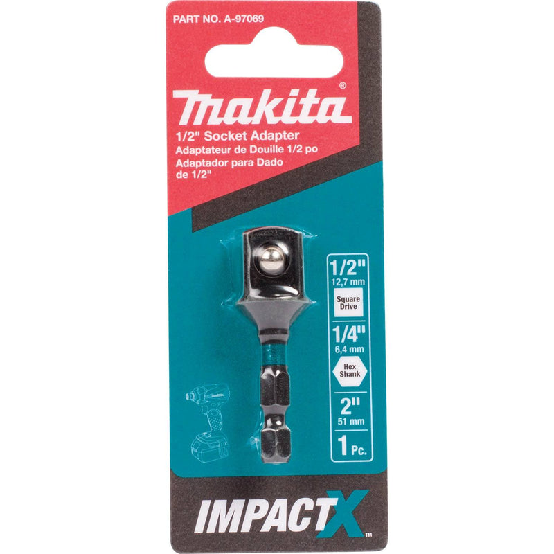 [Australia - AusPower] - Makita A-97069 Impactx 1/2″ x 2″ Socket Adapter 1/2 x 2-Inch 1-Pack 