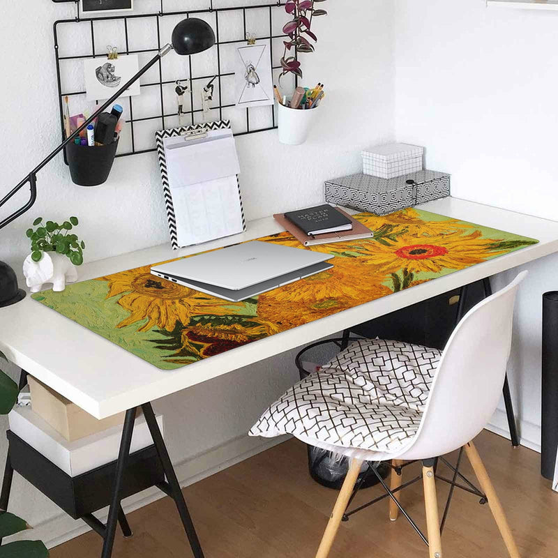 [Australia - AusPower] - ALAZA Sunflower Print Van Gogh Large Gaming Mouse Pad Big Mousepad Mice Keyboard Mat with Non-Slip Rubber Base for Computer Laptop Home & Office, 35.4 X 15.7 inch 35.4 x 15.7in / 90 x 40cm Multi 1 