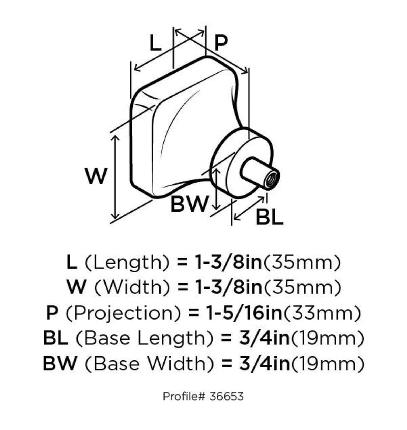 [Australia - AusPower] - Amerock | Cabinet Knob | Clear/Golden Champagne | 1-3/8 inch (35 mm) Length | Glacio | 1 Pack | Drawer Knob | Cabinet Hardware Square 