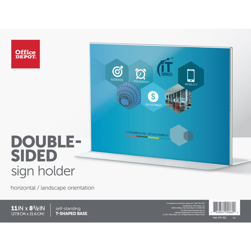 [Australia - AusPower] - Office Depot(R) Stand-Up Sign Holder, Horizontal, 8 1/2"H x 11"W 