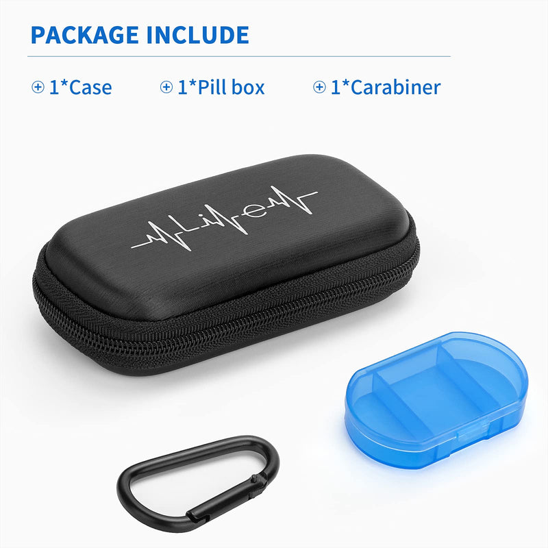 [Australia - AusPower] - YINKE Case for AliveCor kardia Mobile Heart Monitor EKG/Wireless 6-Lead EKG, Travel Case Protective Cover Storage Bag (Black) Black 
