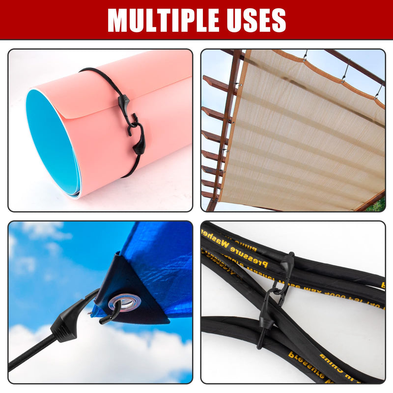 [Australia - AusPower] - 2 Inch Small Bungee Cord with Hooks,20 PCS Mini Bungee Cords Hooks with UV Resistant,5 MM Diameter Elastic Cords Bunjee Chords for Basic Securing 2 IN 