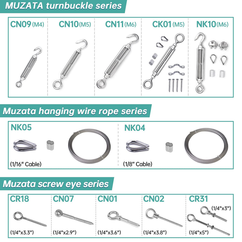 [Australia - AusPower] - Muzata 20pack 2.0Inch M4 Screw Eye Hook Wood Screws Metal Hook T316 Stainless Steel for Wood Securing Cable Wire Terminal Ring Eyelet Stand Self Tapping Eye Bolt Indoor Outdoor CN22 HN1 20 