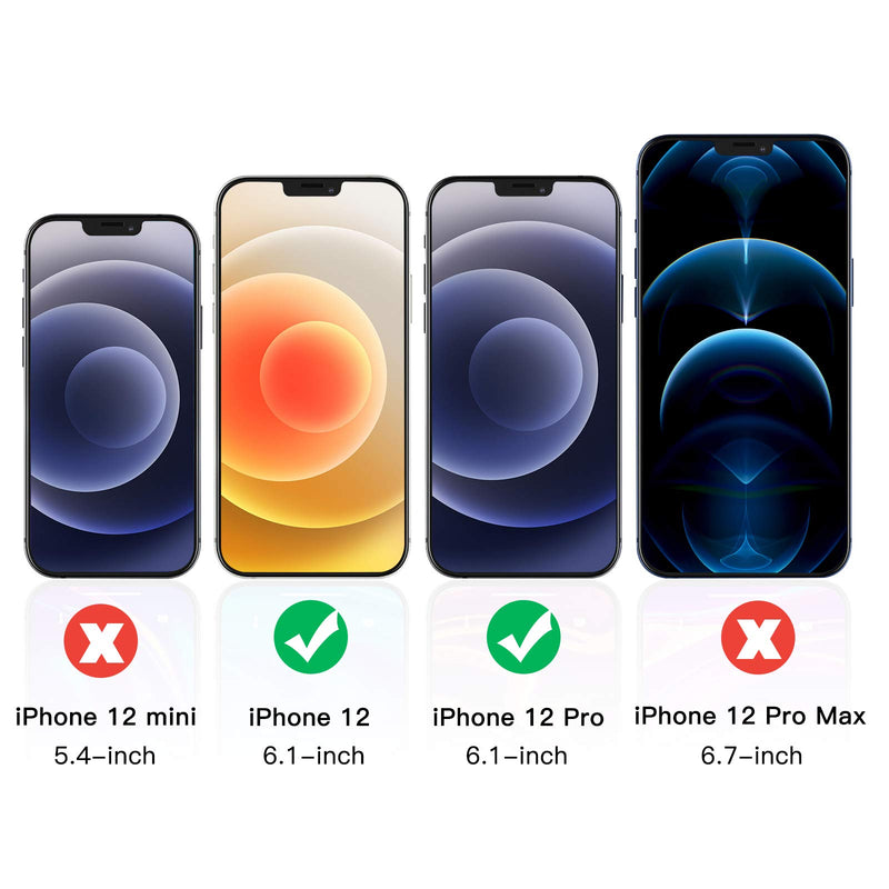 [Australia - AusPower] - 3-Pack DIAMOND ARMOR Screen Protector Compatible with iPhone 12 5G and iPhone 12 Pro 5G 6.1-inch, Tempered Glass 9H Hardness Alignment Frame Installation 