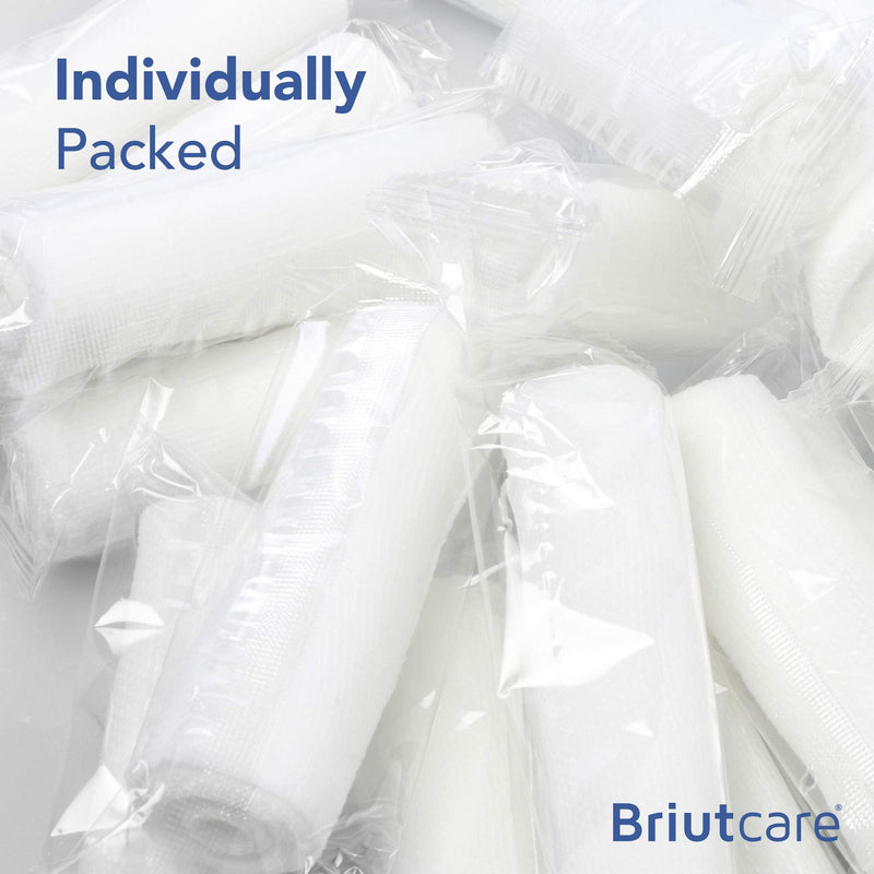 [Australia - AusPower] - Briutcare Cotton Gauze Rolls | 24 Units Pack | 4 Inch x 4 Yards | Individually Packaged Gauze Wrap | for First Aid Kit or Medical Supplies | 100% Cotton Rolled Gauze | Medical Tape Gift! 