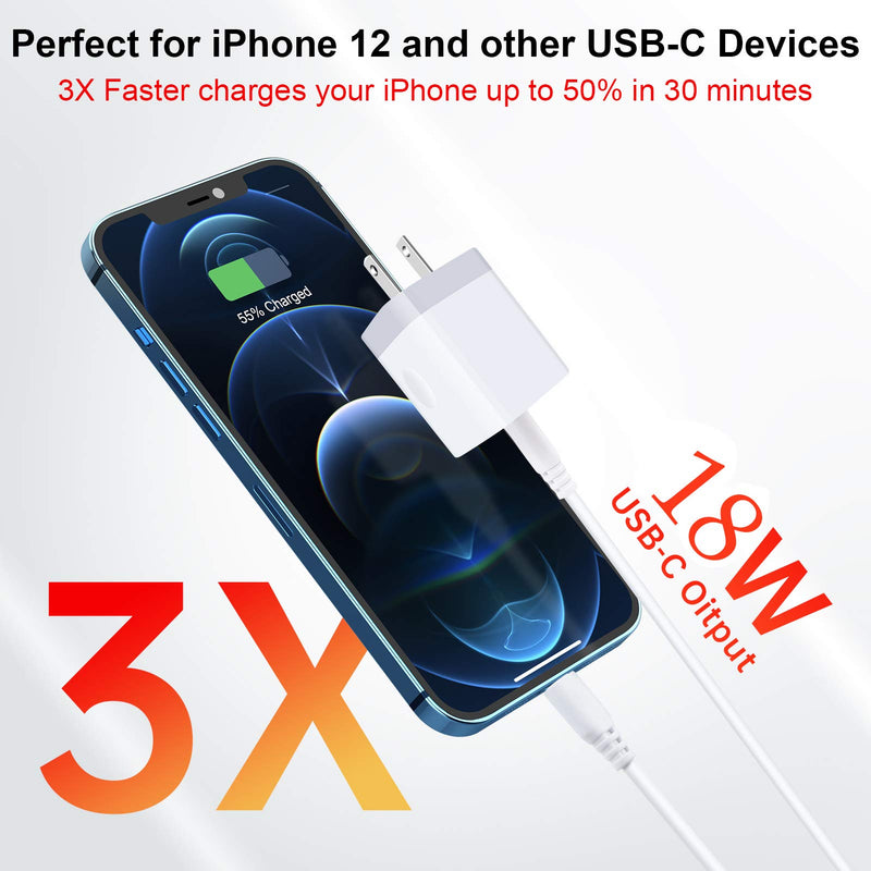 [Australia - AusPower] - USB C Wall Charger, Sicodo 1-Pack 18W Fast PD 3.0 Charger Power Delivery Type C Charging Block Box Brick for iPhone 12 Mini Pro Max 11 XS XR X 8 Plus, iPad Pro, AirPods, Pixel 3/4, Samsung Galaxy S10 1Pack-White 