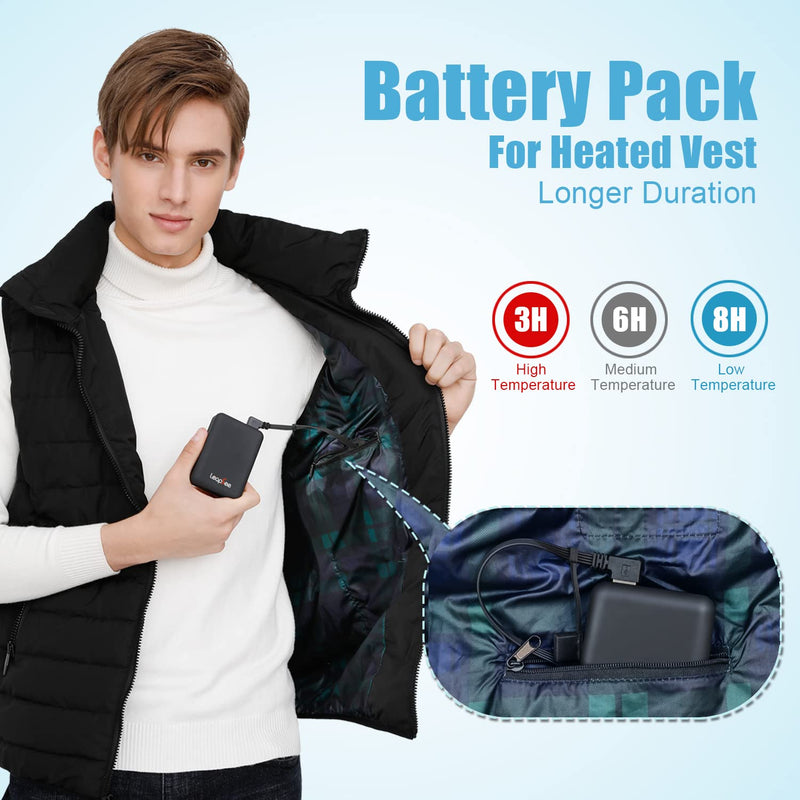 [Australia - AusPower] - Heated Vest Battery Pack, 5V 10000mAh Power Bank, Portable Charger for Heating Jackets, Compatible with iPhone, Samsung Galaxy, and More 