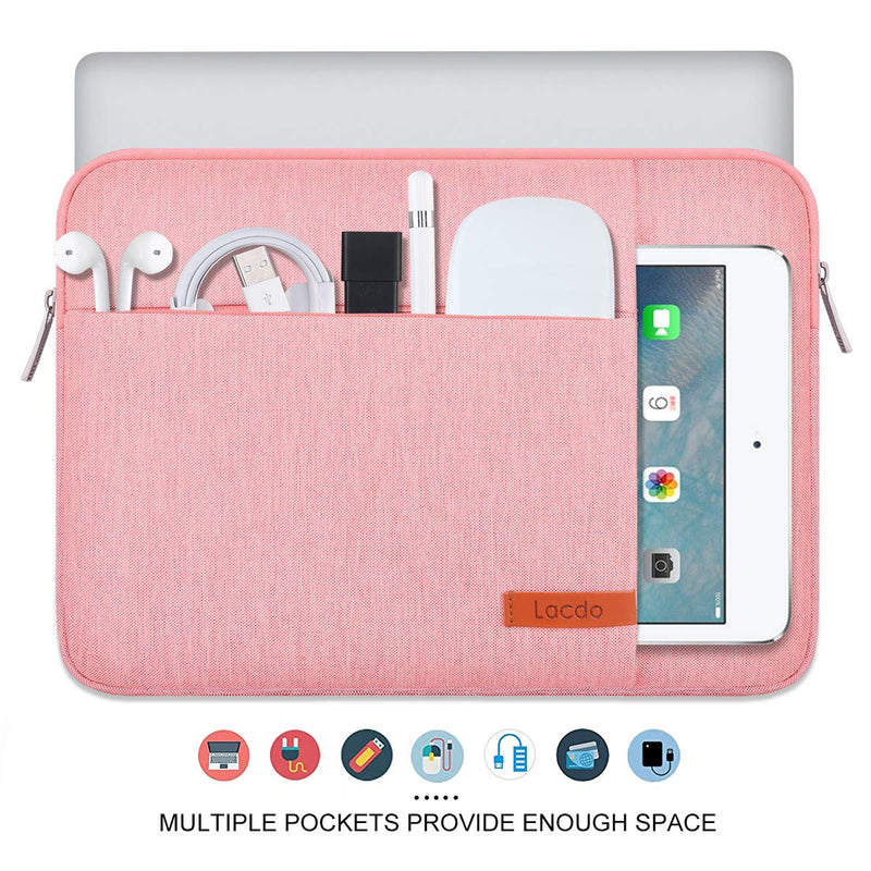 [Australia - AusPower] - Lacdo Laptop Sleeve Case for 15 inch New MacBook Air M2 2023 A2941, 15 inch MacBook Pro A1990 A1707, Dell XPS 15 Plus 2022-2020 Computer Bag with Accessory Pocket, Shockproof, Water-Resistant, Peach New MacBook Air 15 Inch 