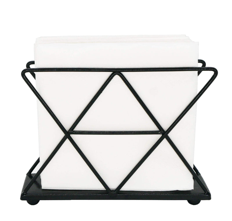 [Australia - AusPower] - OwlGift Black Modern Geometric Triangle Metal Wire Upright Napkin Holder One Size 