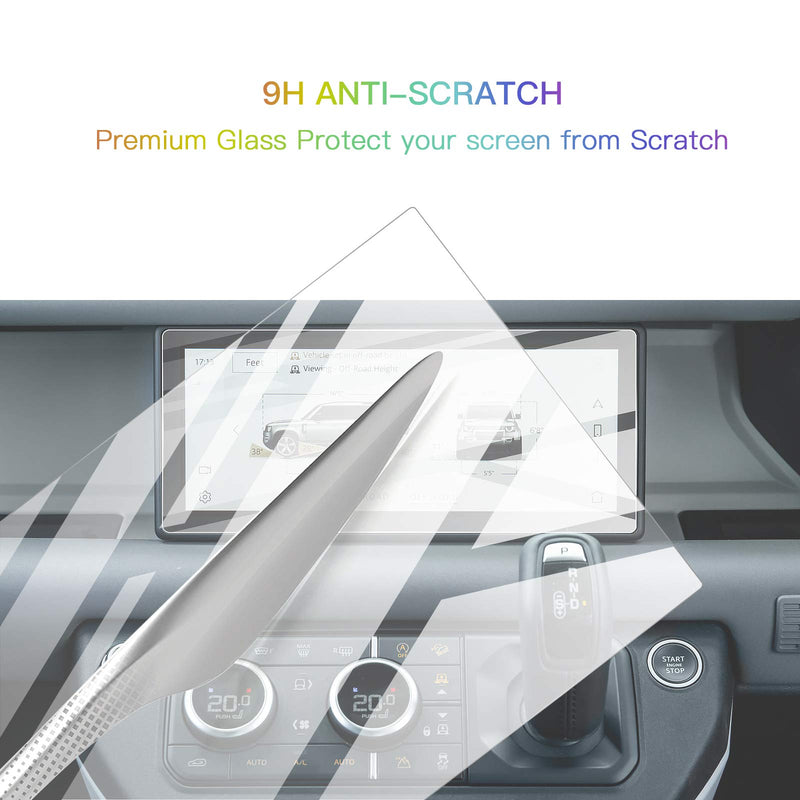 [Australia - AusPower] - Screen Protector Foils for 2020 2021 2022 Land Rover Defender 90 110 10In Navigation Display Tempered Glass 9H Hardness Anti Scratch & Glare HD Clear LCD GPS Touch Screen Protective Film 