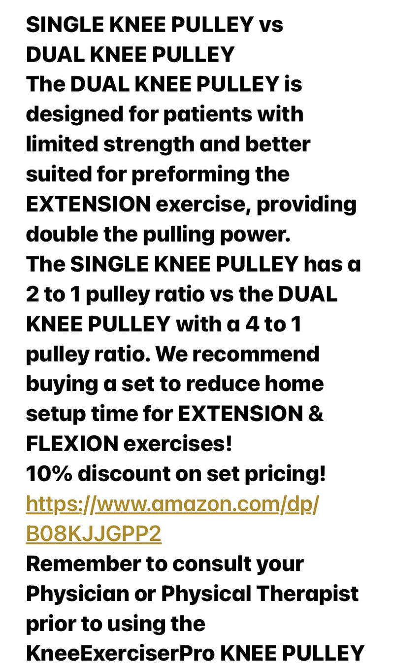 [Australia - AusPower] - Knee Exerciser Pro Single Knee Pulley: Knee Therapy, TKA, ACL & Knee Contracture Rehab 