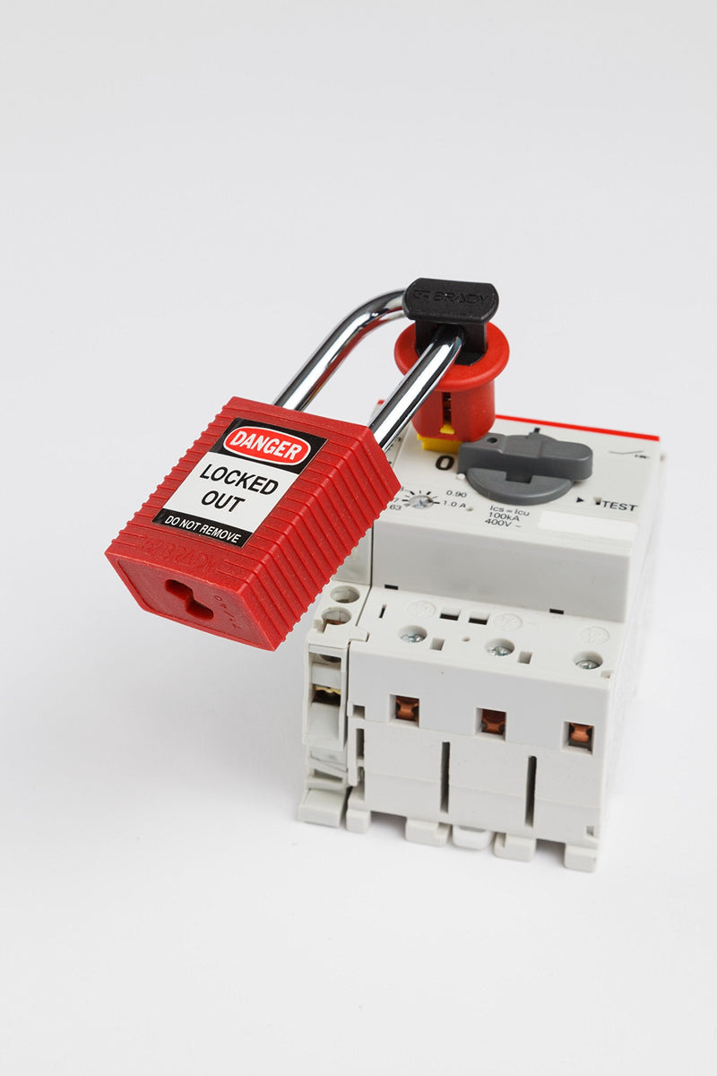 [Australia - AusPower] - Brady Circuit Breaker Lockout - Designed to Secure ABB MS325 Rotary Style Breakers - Red - 149433 