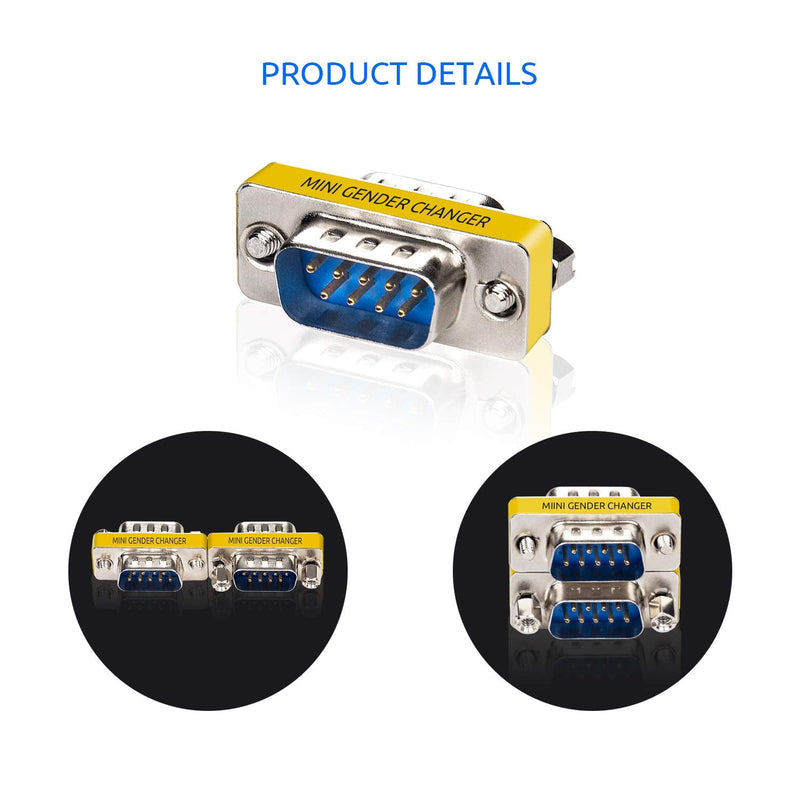[Australia - AusPower] - DriverGenius RD232M2M DB9 Serial RS232 COM Gender Changer for USB to RS232 Serial Cable Adapter (Male/Male) M/M 