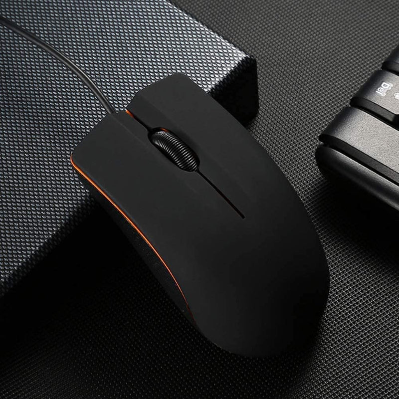 [Australia - AusPower] - Wired Mouse, USB Wired Computer Mouse for Right or Left Hand, Ergonomic Computer Mouse with Durable Clicks for PC, Computer, Laptop, Desktop, Chromebook, Notebook, Mac (Black) 