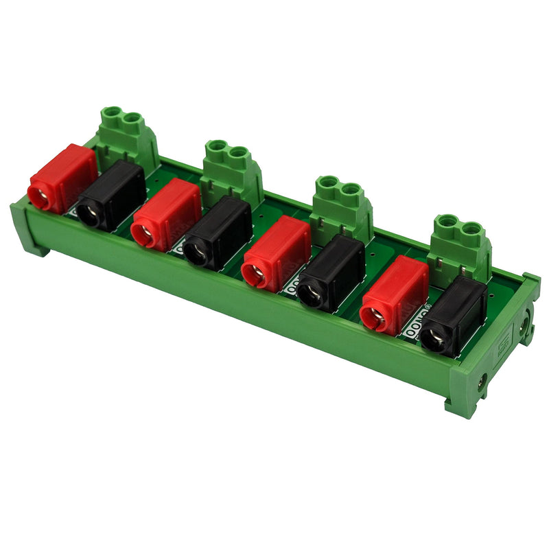 [Australia - AusPower] - Banana Jack Breakout Board Module (4x2 Positions, DIN Rail Mount) 4x2 Positions 