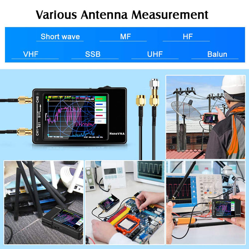 [Australia - AusPower] - NanoVNA-H REV3.4 Vector Network Analyzer,10KHz -1.5GHz HF VHF UHF Antenna Analyzer Portable VNA with SMA Adapter 