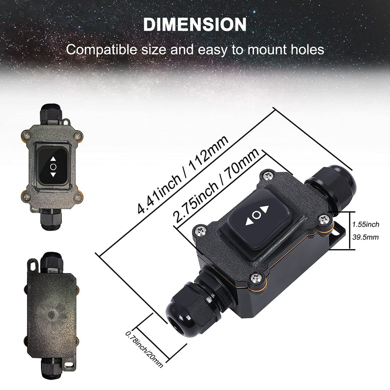 [Australia - AusPower] - UYGALAXY Maintained Polarity Reverse Switch DPDT, DC12V 24V 36V 48V AC110V 25amps Forward Reverse Up Down Rocker Latching Switch (ON)-Off-(ON) Control for Linear Actuator,Hoist,Winch,Crane,Motor DPDT SWITCH 