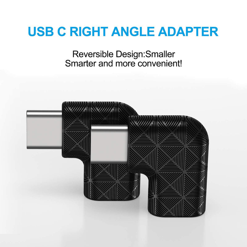 [Australia - AusPower] - 5 Pack USB Type-C Cable 10ft Fast Charging Cord + 3 Pack USB C Right Angle 90 Degree USB C to USB Type-C Male to Female Adapter 
