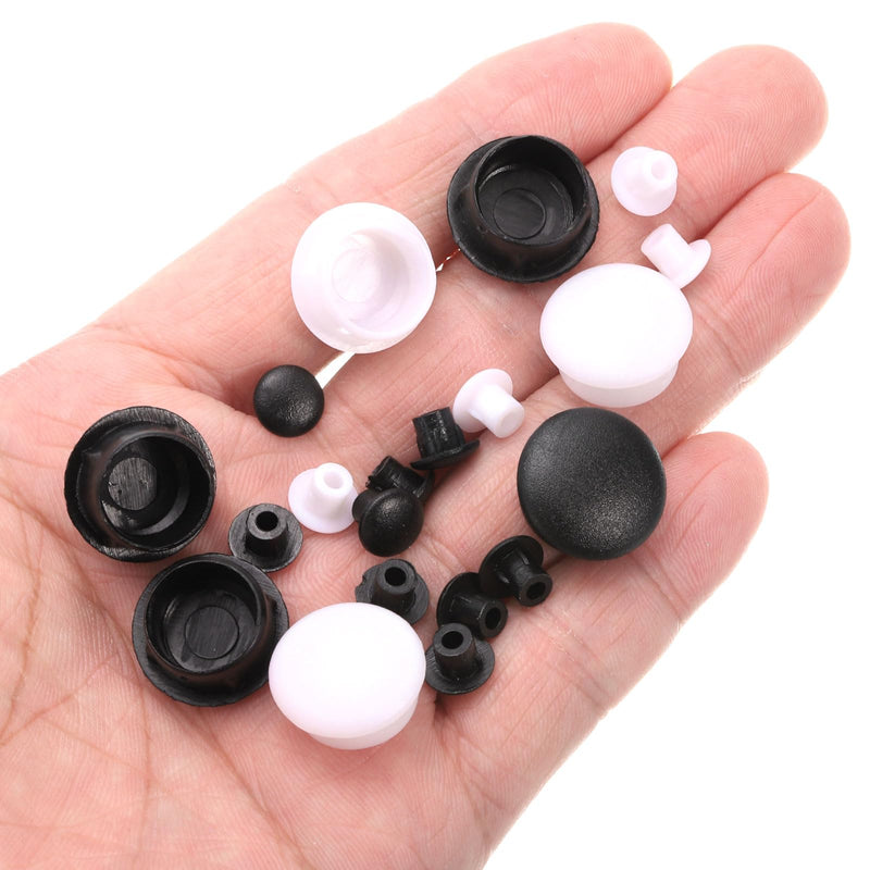 [Australia - AusPower] - uxcell 300Pcs Screw Hole Plugs, 14mm(9/16") Dia Plastic Snap in Shelf Button Flush Type Caps for Furniture Cabinet Cupboard, Black 