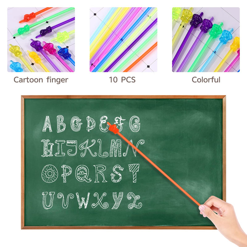 [Australia - AusPower] - 10Pcs Mini Hand Pointers Finger Hand Pointers for Classroom and Presentation Finger Pointers (Mixed Colors) 