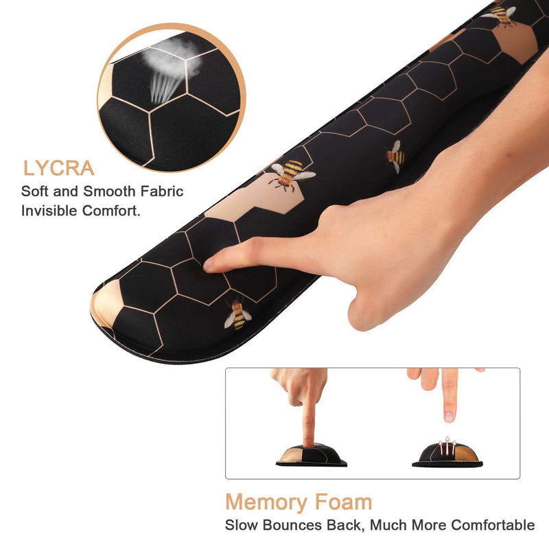 [Australia - AusPower] - iCasso Keyboard Wrist Rest and Mouse Wrist Rest Pad, Made of Memory Foam, Ergonomic Support, Easy Typing and Relieve Wrist Pain, Perfect for Gaming, Computer, Office, Laptop (A-Honeycomb) A-honeycomb 