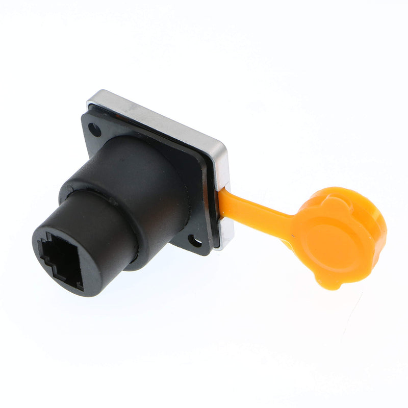 [Australia - AusPower] - RJ45 Waterproof Dust Plug Connector 3 pcs RJ45 connectors IP65 Mount Ethernet Panel Connector Straight Black 