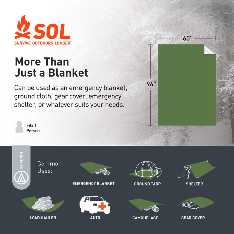 [Australia - AusPower] - S.O.L. Survive Outdoors Longer S.O.L. Heavy Duty Emergency Blanket, 5 x 8 ft 