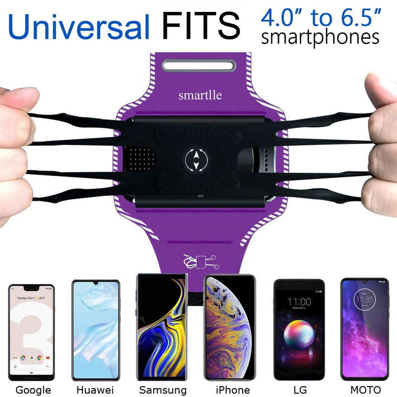 [Australia - AusPower] - Smartlle Arm Phone Holder for Running, Sports cell Phones Armband 360° Rotatable: iPhone 13 12 11 Mini Pro Max/XR/XS Max/X/XS/8 7 6S Plus, Samsung Galaxy S/Note/A, LG, Moto, Pixel; Workout Fitness Gym Pink 