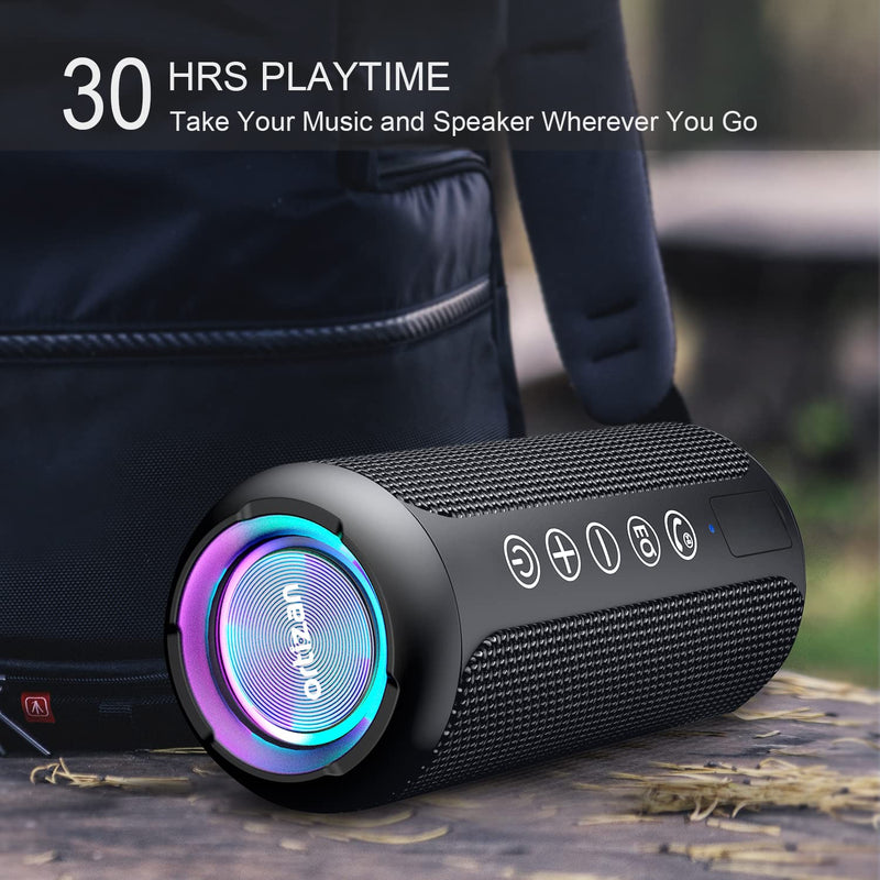 [Australia - AusPower] - Ortizan Portable Bluetooth Speaker, IPX7 Waterproof Wireless Speaker with 24W Loud Stereo Sound, Outdoor Speakers with Bluetooth 5.0, 30H Playtime,66ft Bluetooth Range, Dual Pairing for Home Black 