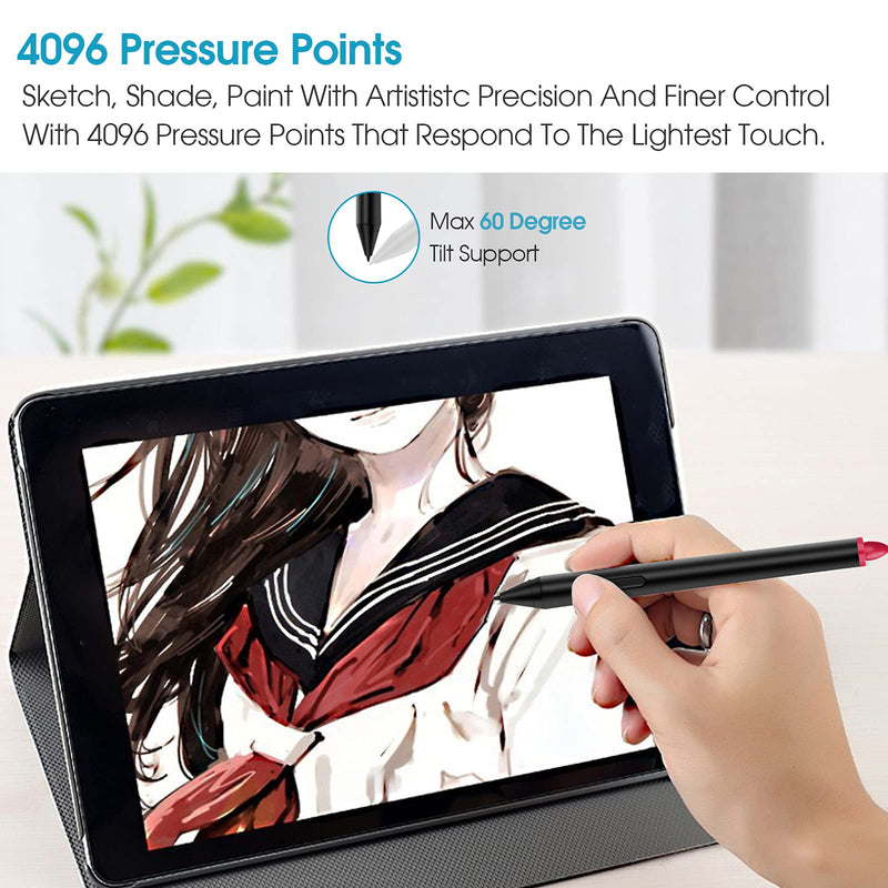 [Australia - AusPower] - MOYOON Stylus Pen, Compatible with Surface Pro/Surface Go/Surface Book/Surface Studio/Surface 6/5/4/3 Touch Screens with True 4096 Pressure Levels & Tilt Support,Precision Drawing& Writing 