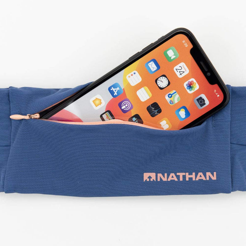 [Australia - AusPower] - Nathan Running Belt – The Zipster Lite – Waist Pack with 2 Zippers. Bounce Free Pouch / Lightweight / Runners Fanny Pack. Fits all iPhones, Android, Samsung. For Men and Women. Large 90's Collection 