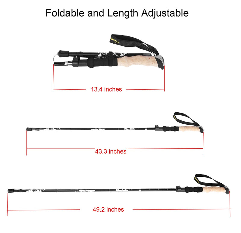 [Australia - AusPower] - A ALAFEN Walking Stick - Collapsible Trekking Pole for Men and Women,7075 Aluminum Hiking Stick for Seniors Black 1 PC(1 Pole) 