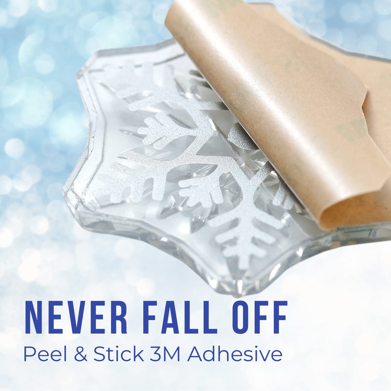 [Australia - AusPower] - devembr Snowboard Stomp Pad, 3D Clear Snowflake Snowboarding Stomp Pads, PVC Material, 1.96" x 1.96", Transparent Pattern 3 Pack 