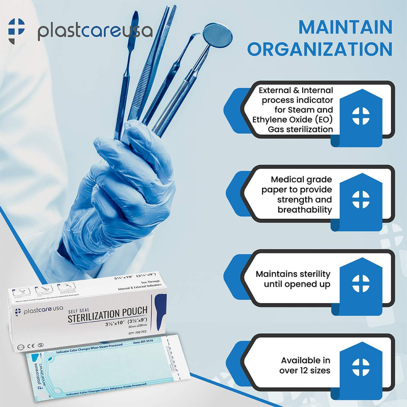 [Australia - AusPower] - 400 2.25 x 4 Inch Self Sterilization Autoclave Pouches for Cleaning Tools, Sterilizer Bags for Dental Offices, Pouch for Dentist Tools, 2 Boxes of 200 