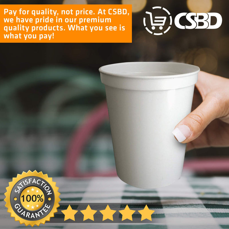 [Australia - AusPower] - CSBD Stadium 22 oz. Plastic Cups, 10 Pack, Blank Reusable Drink Tumblers for Parties, Events, Marketing, Weddings, DIY Projects or BBQ Picnics, No BPA (Black) 22 Fluid Ounces Black 