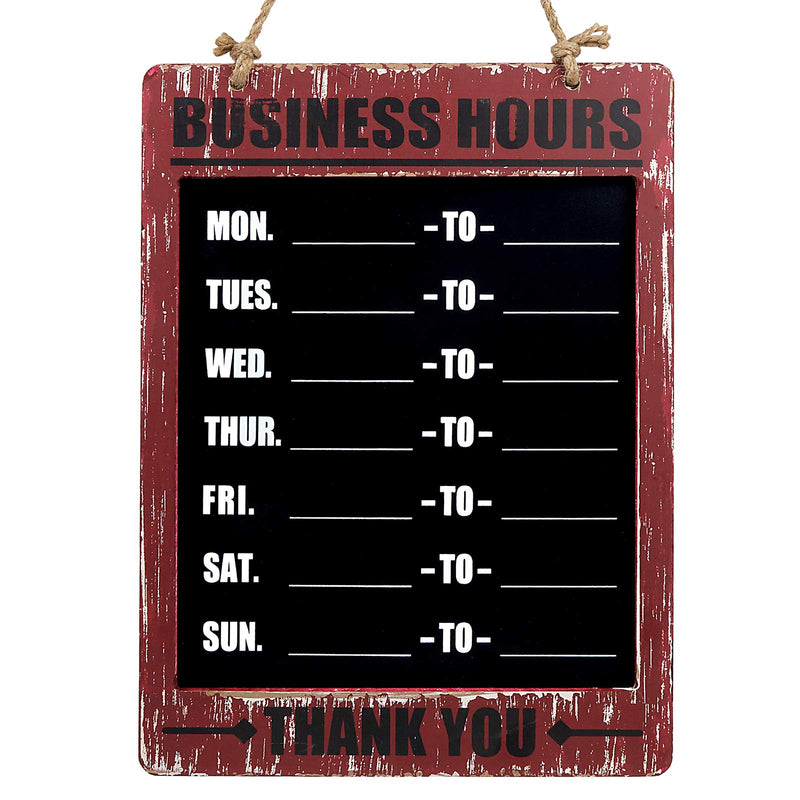 [Australia - AusPower] - Excello Global Products Business Hours Hanging Chalkboard Rustic Decorative Erasable Chalk Boards for Restaurant Door Hangable Shabby Chic Wooden Sign Brown 