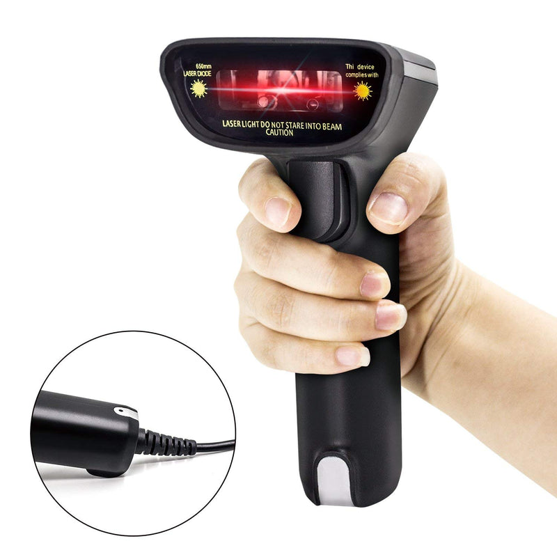 [Australia - AusPower] - Symcode Barcode Scanner,USB Wired Handheld Laser Bar Code Scanner Reader Black 